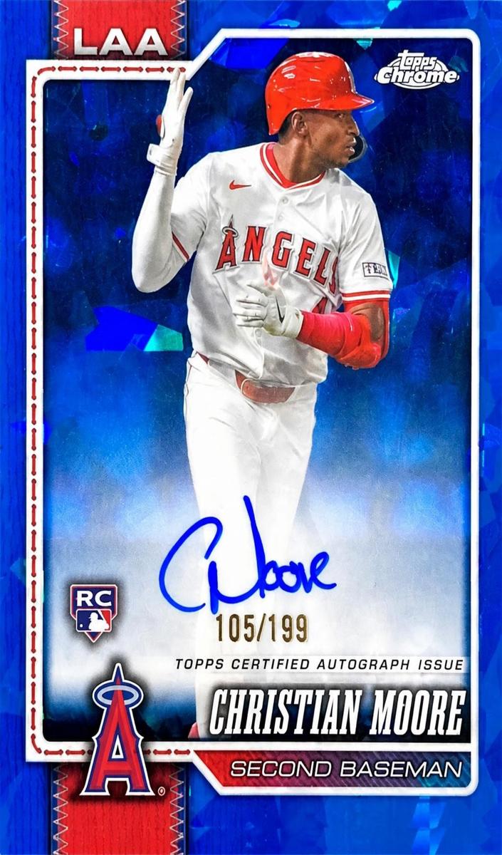 Christian Moore 2026 Topps Chrome Sapphire Autographs Baseball