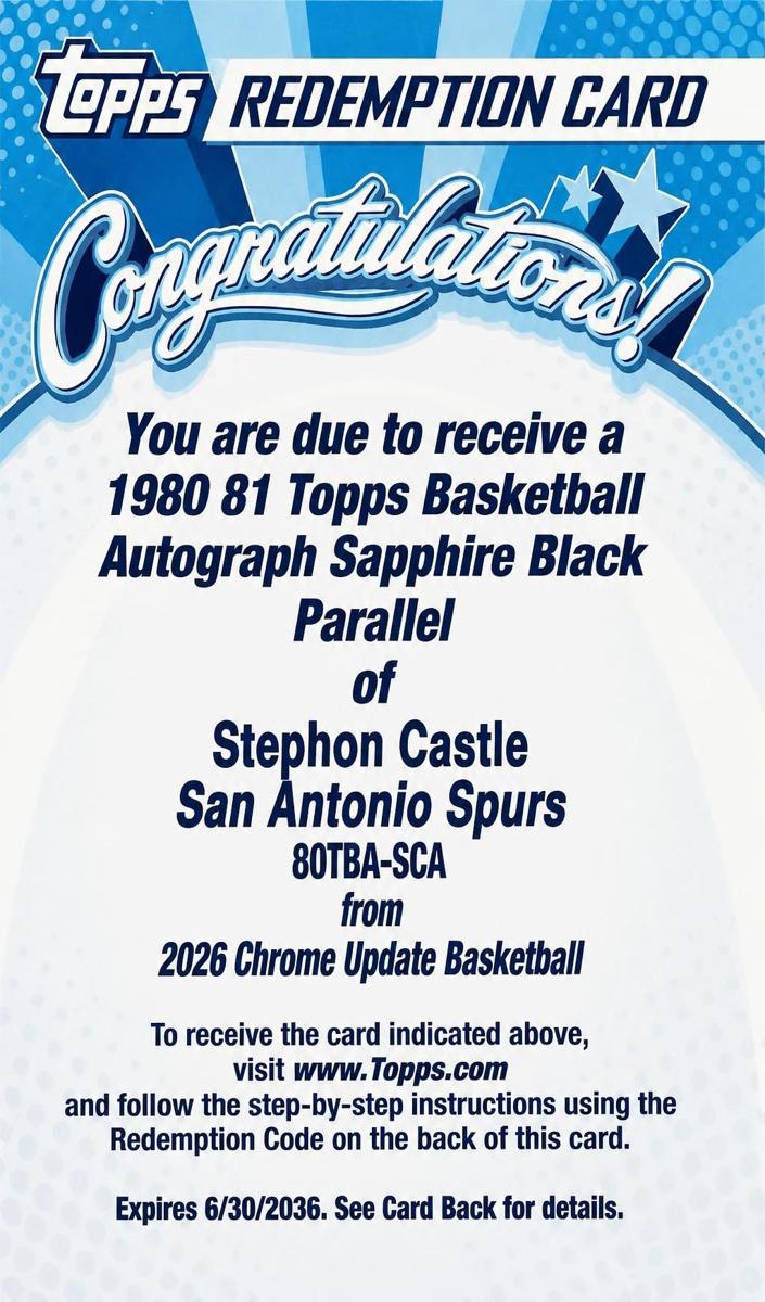 2025 Stephon Castle [Black] #80TBA-SCA