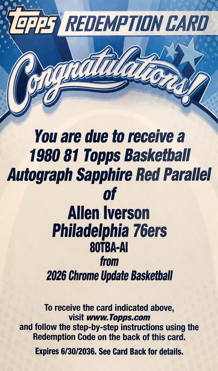 2025 Allen Iverson [Red] #80TBA-AI