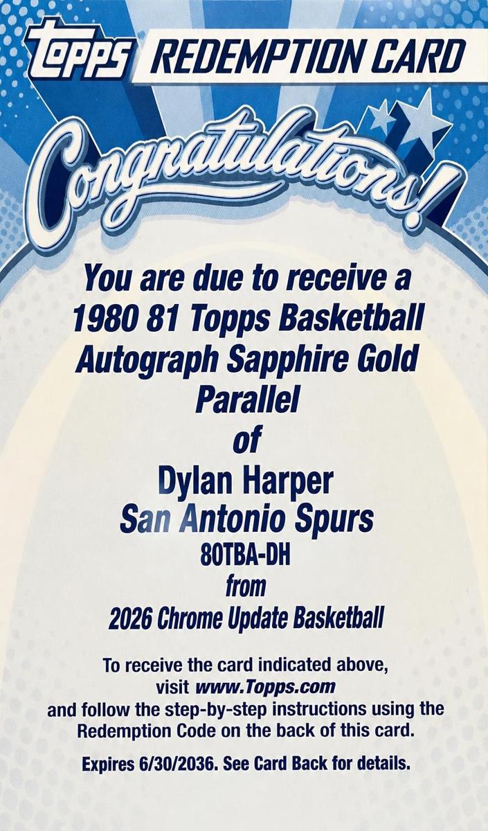 2025 Dylan Harper [Gold] #80TBA-DH
