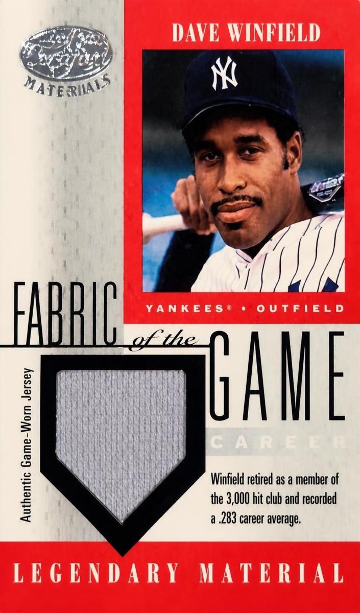 2001 Leaf Certified Materials Dave Winfield #FG-9 card