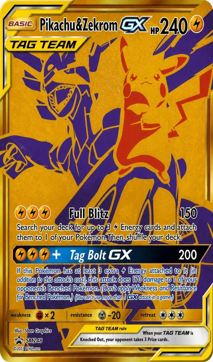Pikachu & Zekrom GX 2021 Pokemon SM Black Star Promo Pikachu & Zekrom GX Premium Collection