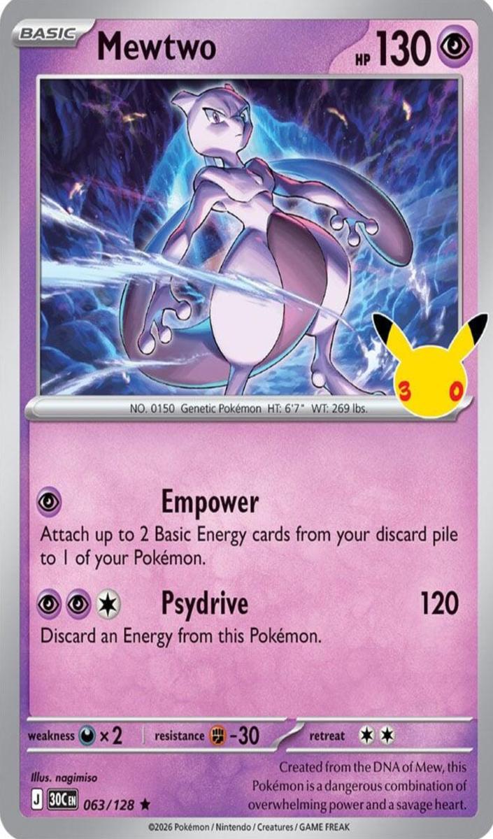 Mewtwo 2026 Pokemon 30th Celebration