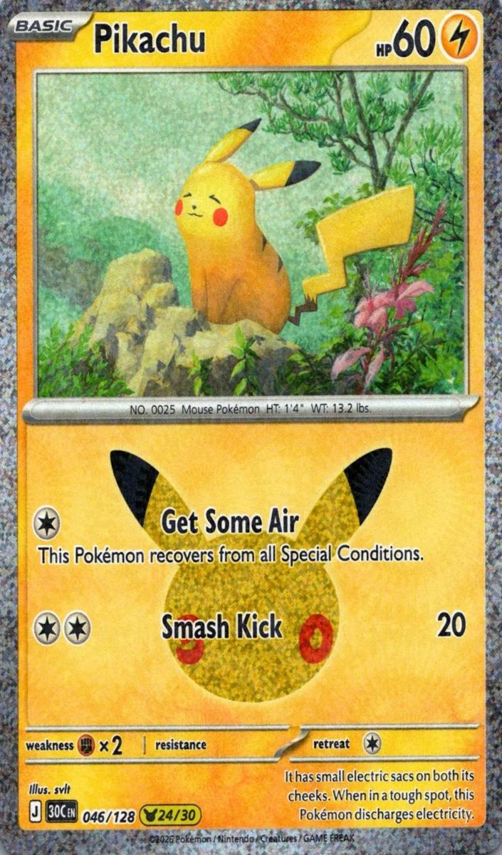 Pikachu 2026 Pokemon 30th Celebration