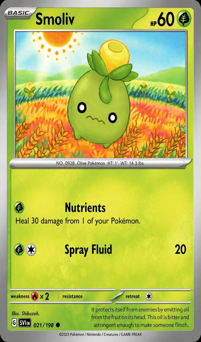 Smoliv 2023 Pokemon Scarlet & Violet