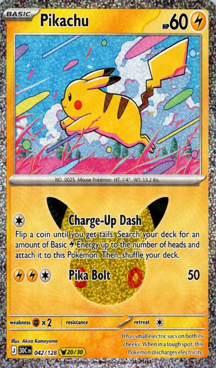 Pikachu 2026 Pokemon 30th Celebration