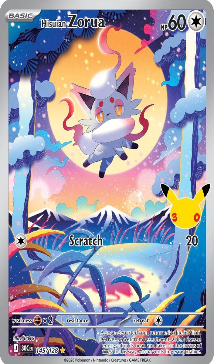 Hisuian Zorua 2026 Pokemon 30th Celebration